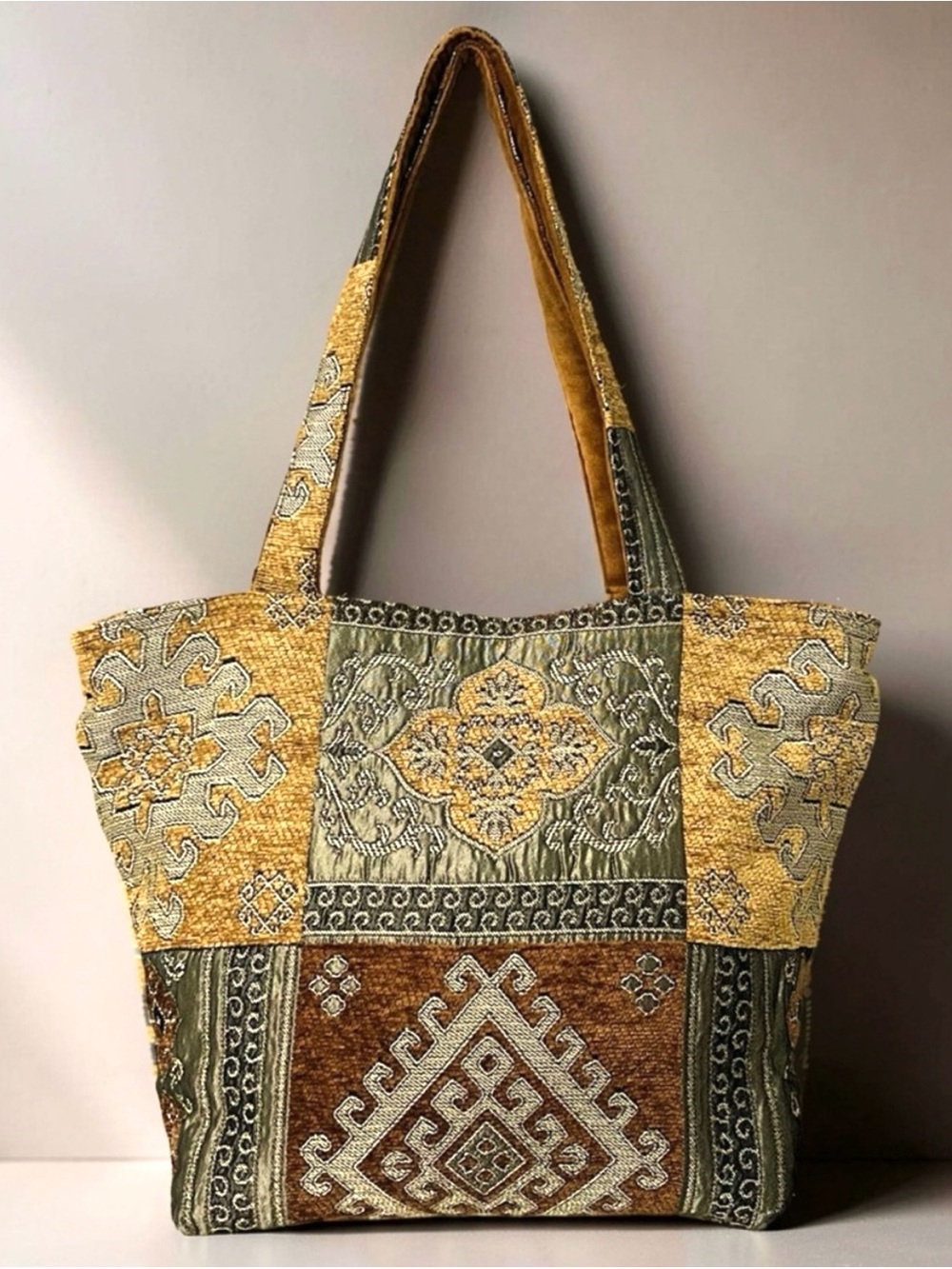 Vintage Sun 'N' Sand Tapestry Patchwork Boho Tote